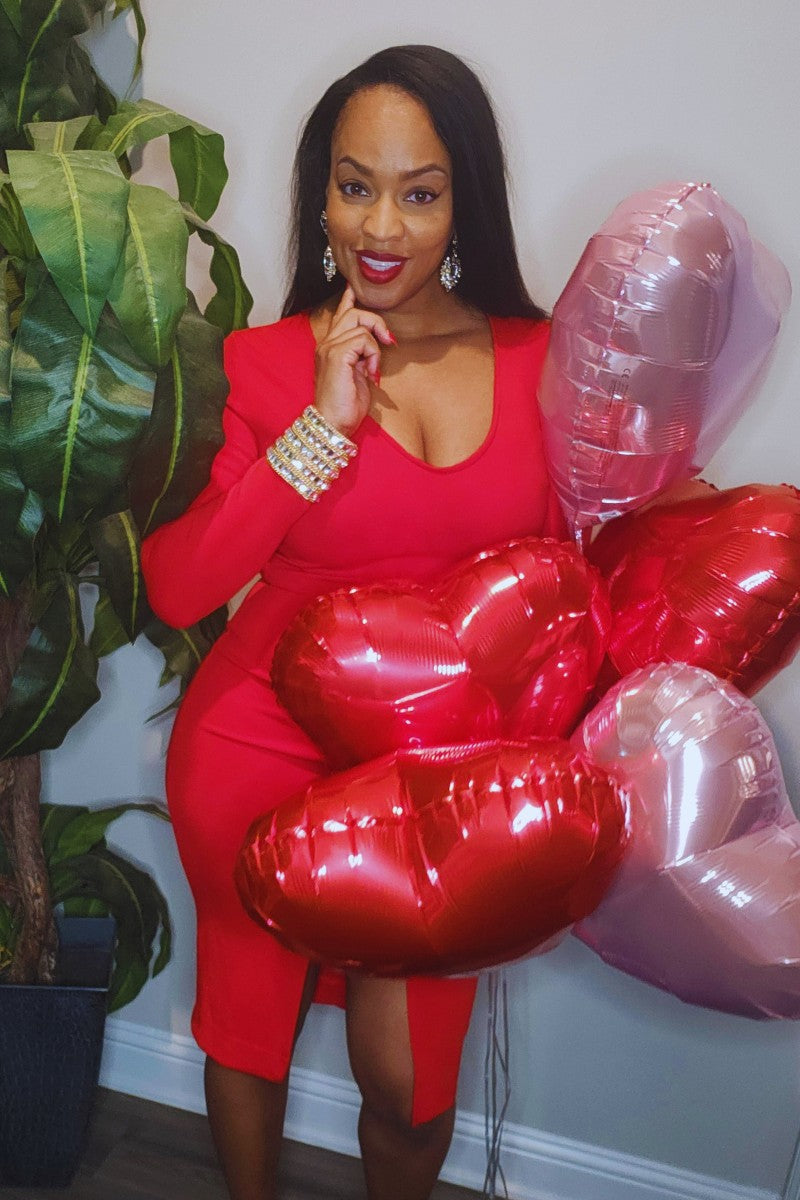 Red Jewel Embellished Dress